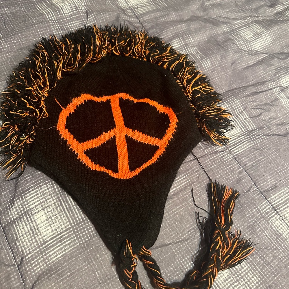 Peace Sign Mohawk Beanie